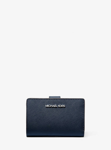 Medium Saffiano Leather Wallet Navy Navy
