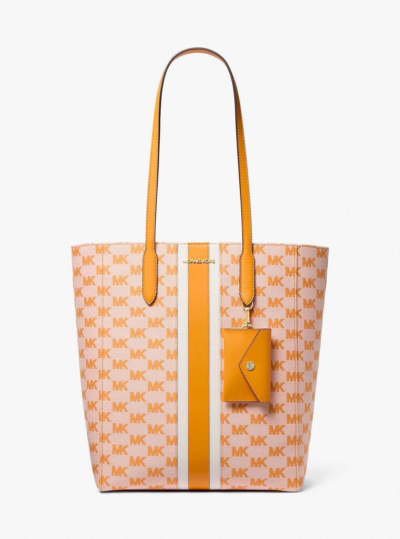 Vincent Large Logo Jacquard Tote Bag with Card Case Pop Orange Pop Orange