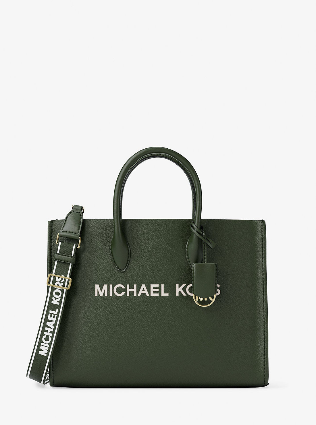 Mirella Medium Pebbled Leather Tote Bag Moss Moss