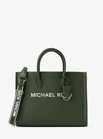 Mirella Medium Pebbled Leather Tote Bag Moss Moss