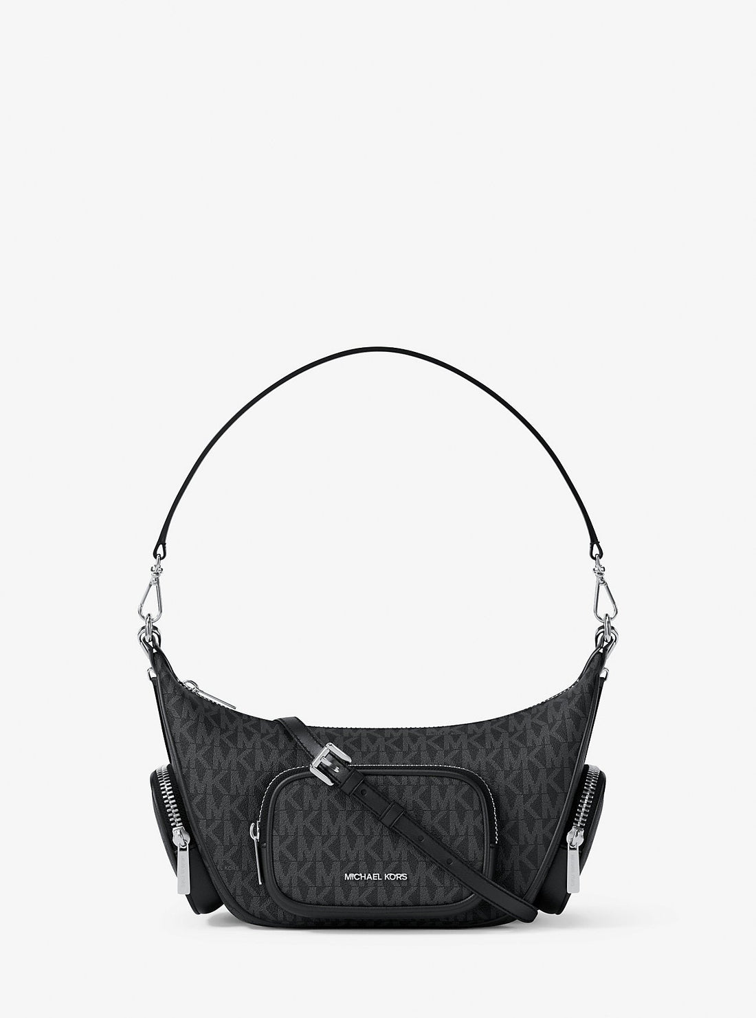 Merritt Small Signature Logo Convertible Shoulder Bag Black Black