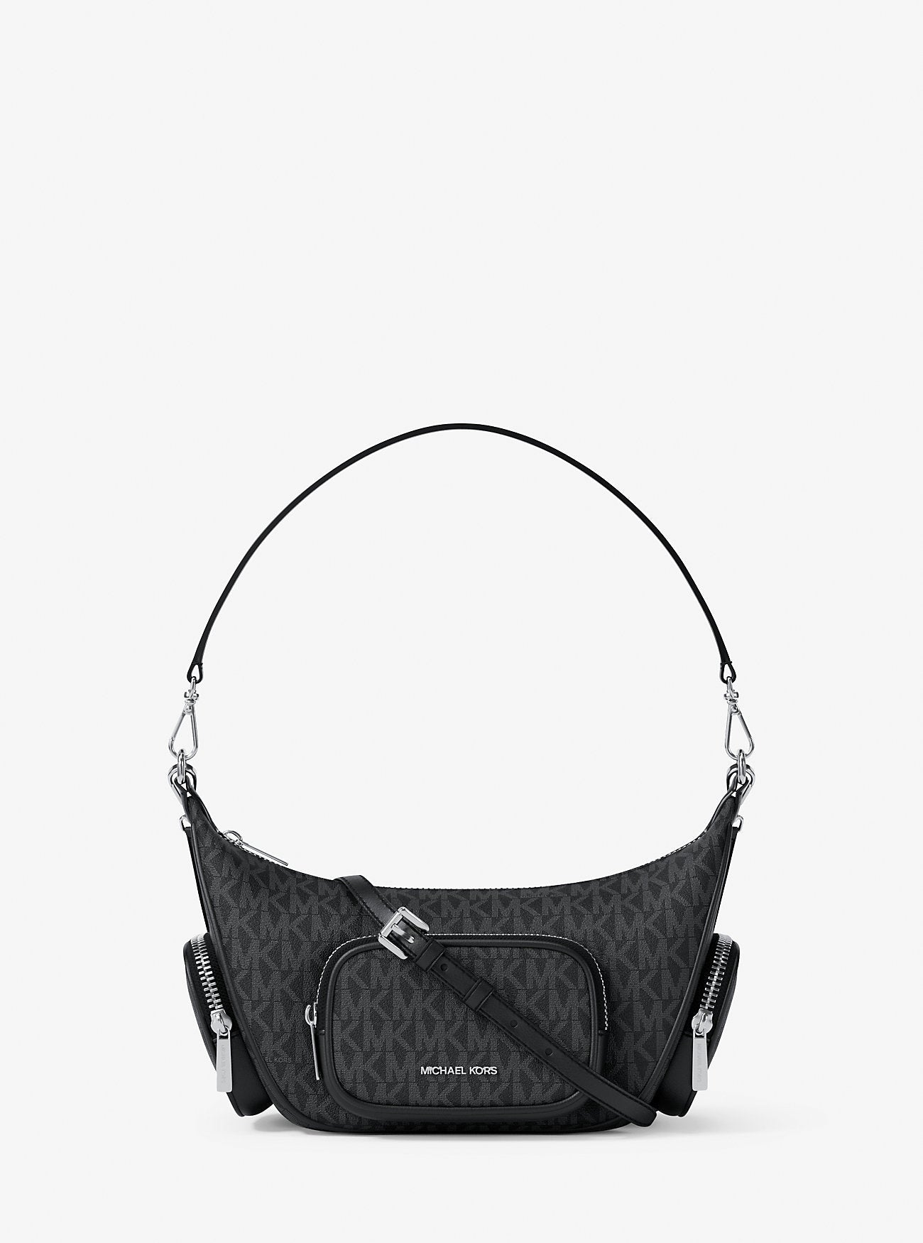 Merritt Small Signature Logo Convertible Shoulder Bag Black Black