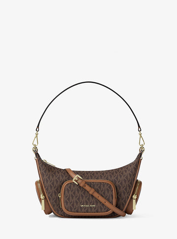 Merritt Small Signature Logo Convertible Shoulder Bag Brown Brown