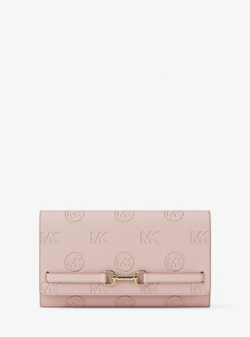 Carson Large Logo Debossed Wallet Powder Blush Powder Blush