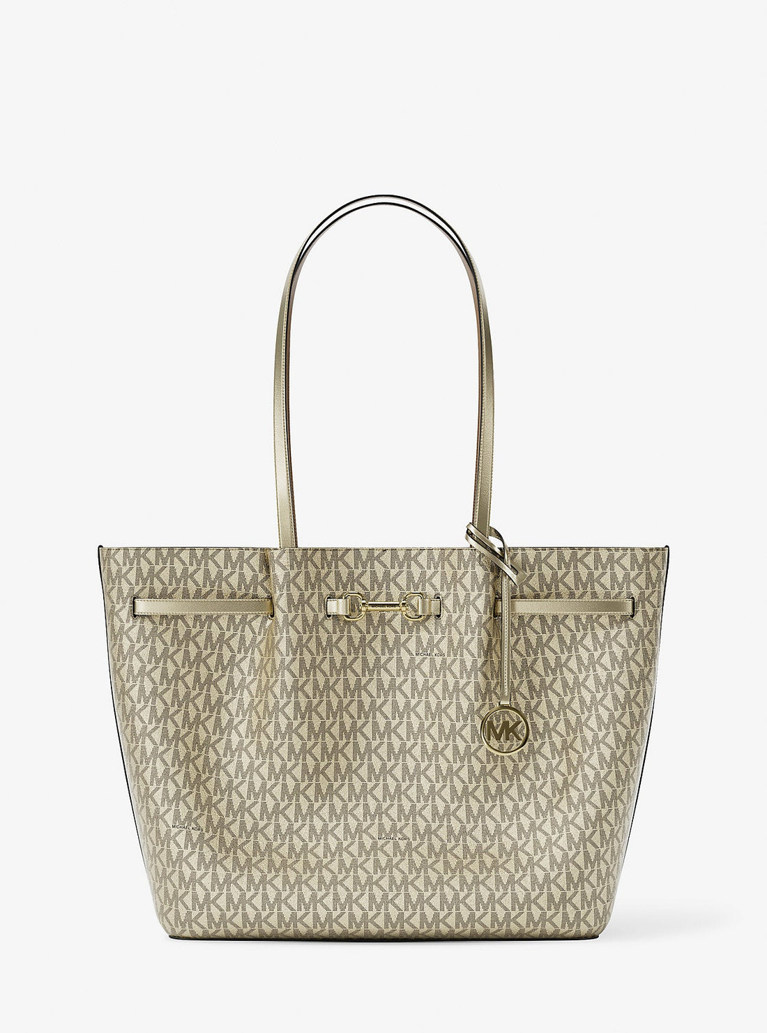 Carson Large Metallic Signature Logo Tote Bag Pale Gold Pale Gold