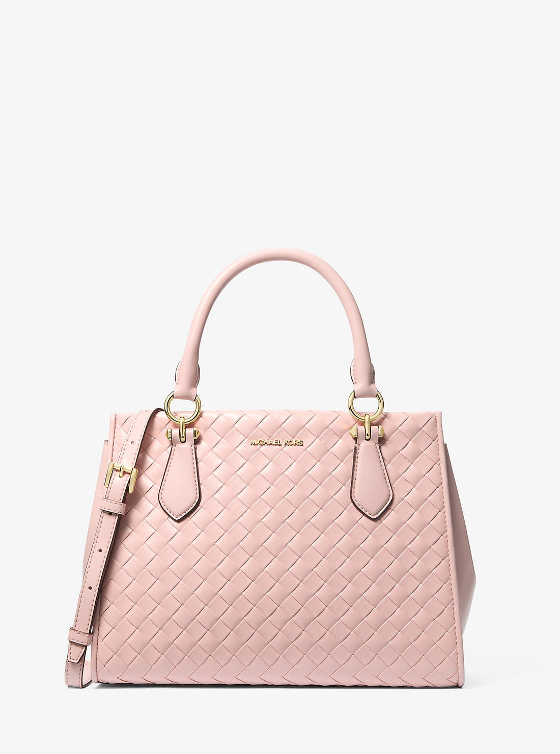 Marilyn Medium Woven Satchel Powder Blush Powder Blush
