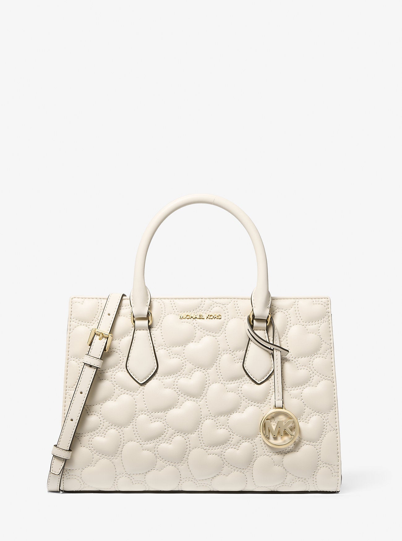 Sheila Medium Heart Embroidered Satchel Lt Cream Lt Cream