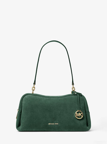 Cecily Medium Suede Shoulder Bag Moss Moss