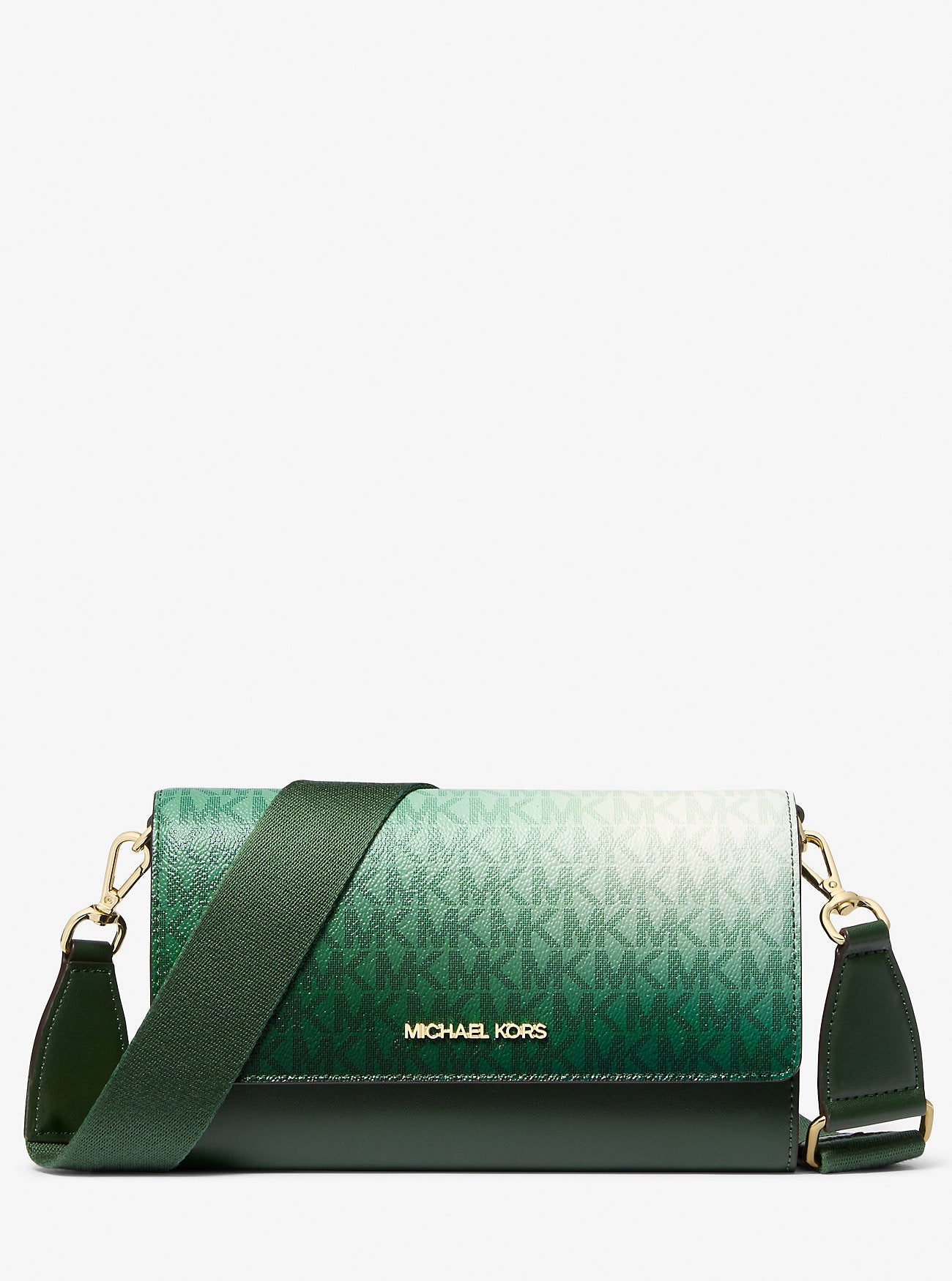 Jet Set Large Ombre Signature Logo Crossbody Bag Moss Multi Moss Multi