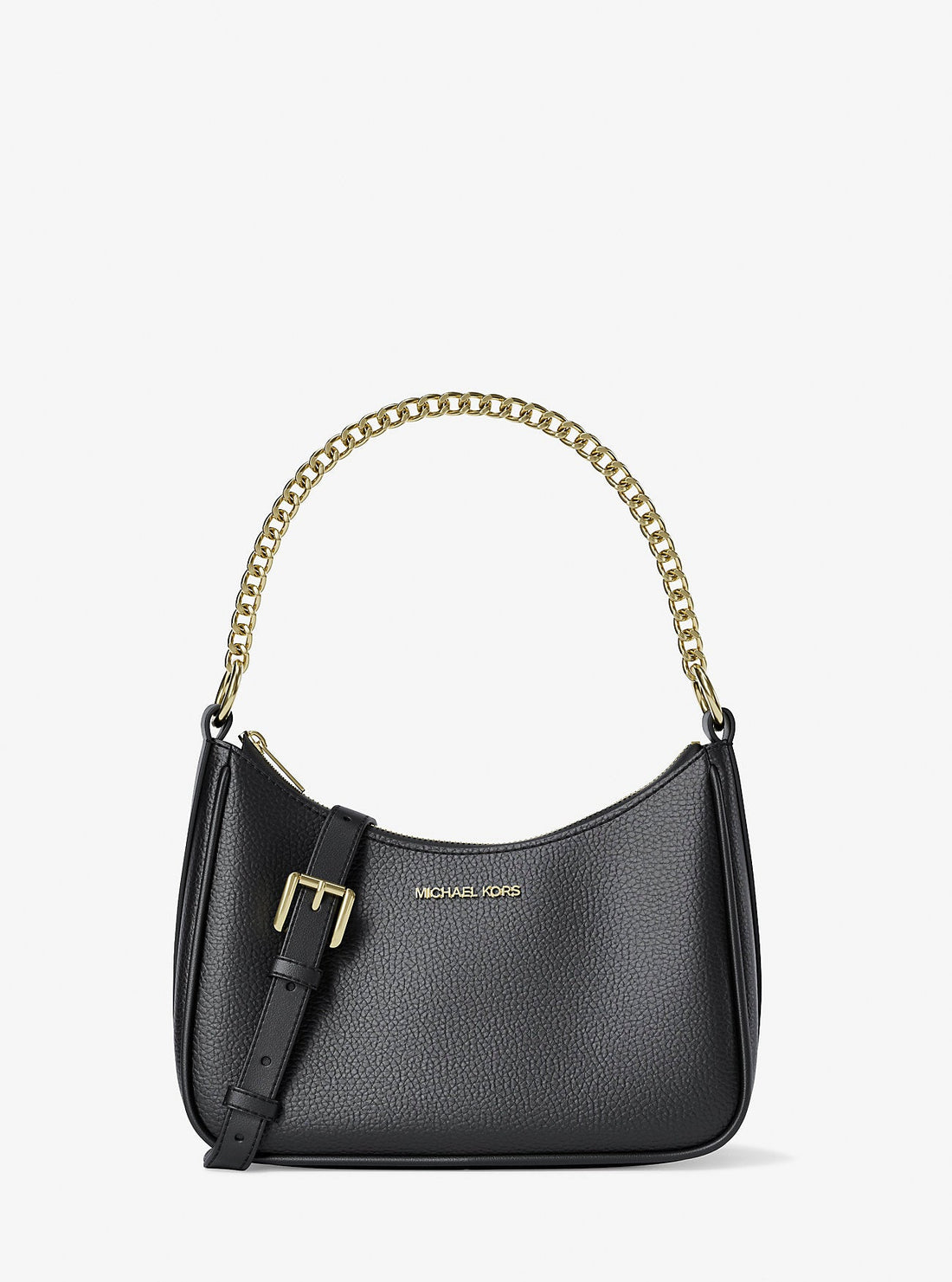 Jet Set Large Pebbled Leather Convertible Crossbody Bag Black Black