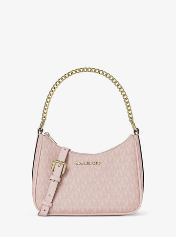 Jet Set Small Signature Logo Convertible Crossbody Bag Powder Blush Powder Blush