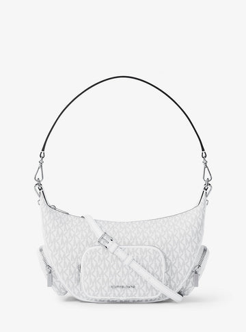 Merritt Medium Signature Logo Convertible Shoulder Bag Optic White Optic White