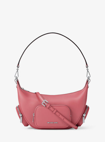 Merritt Medium Pebbled Leather Convertible Shoulder Bag Hibiscus Hibiscus