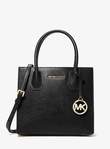 Mercer Medium Pebbled Leather Crossbody Bag Black Black