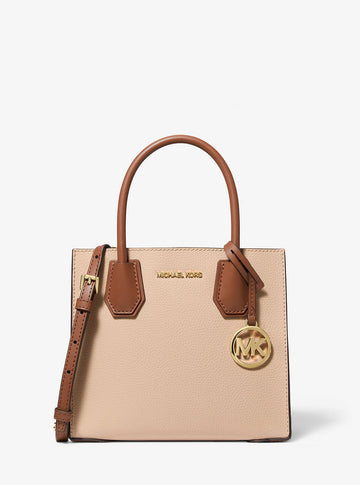 Mercer Medium Two-Tone Pebbled Leather Crossbody Bag Luggage Luggage