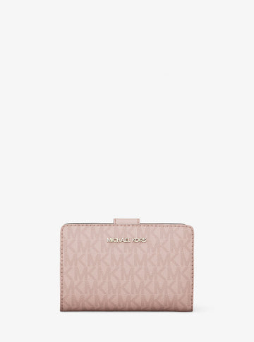 Jet Set Medium Signature Logo Bi-Fold Wallet Powder Blush Powder Blush