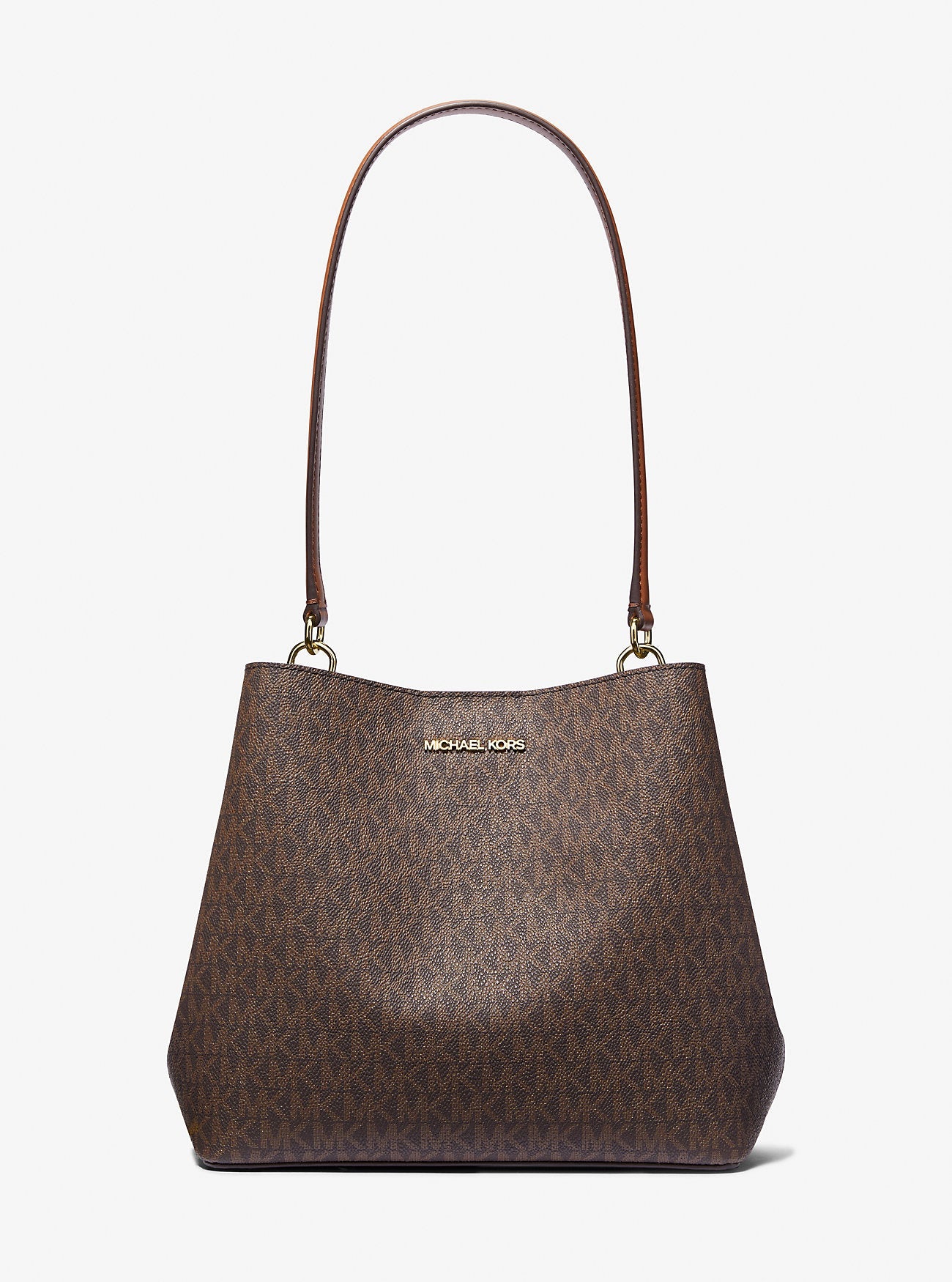 Pratt Medium Signature Logo Shoulder Bag Brown Brown