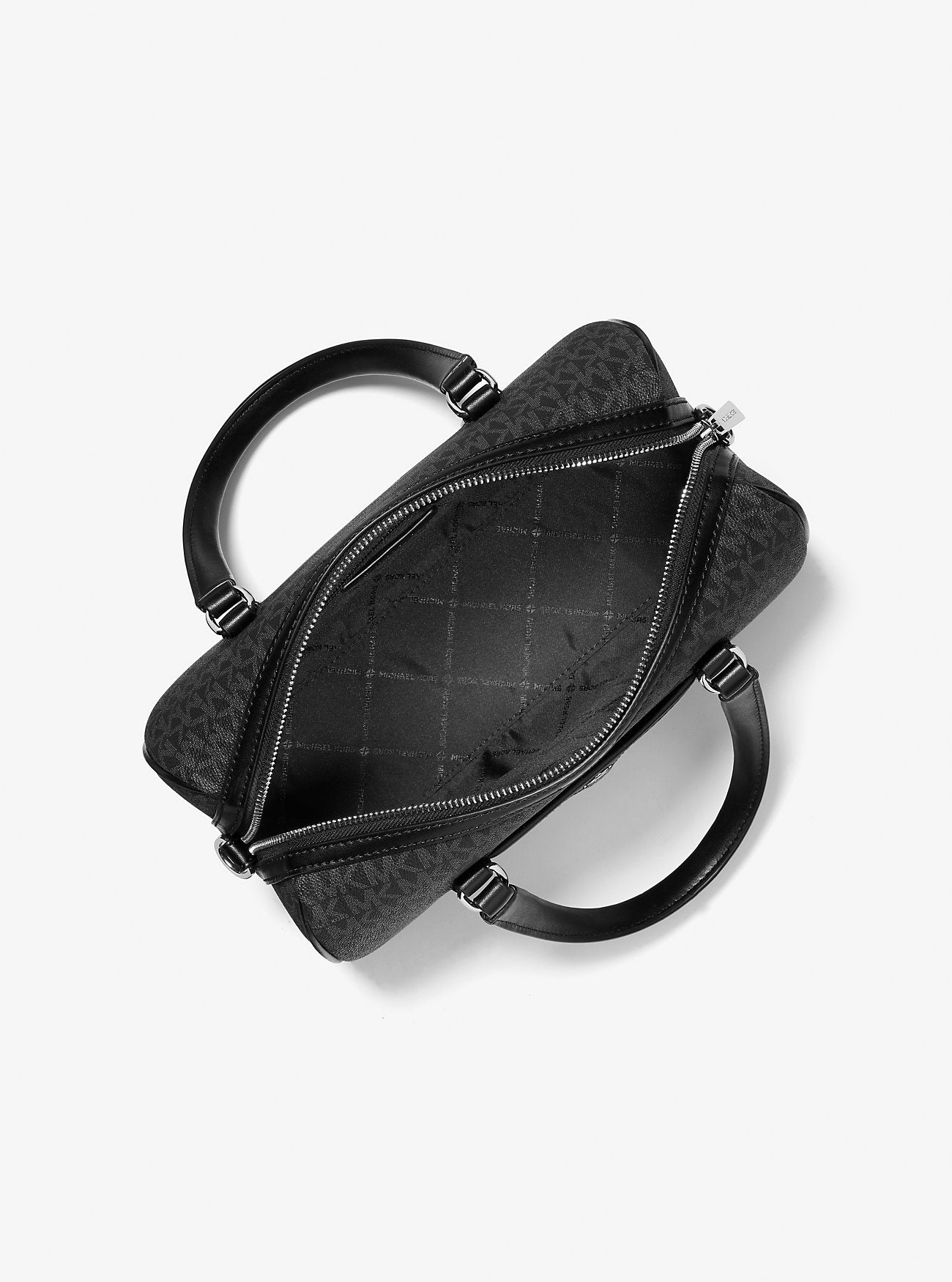 Jet Set Travel Medium Signature Logo Satchel Black Black