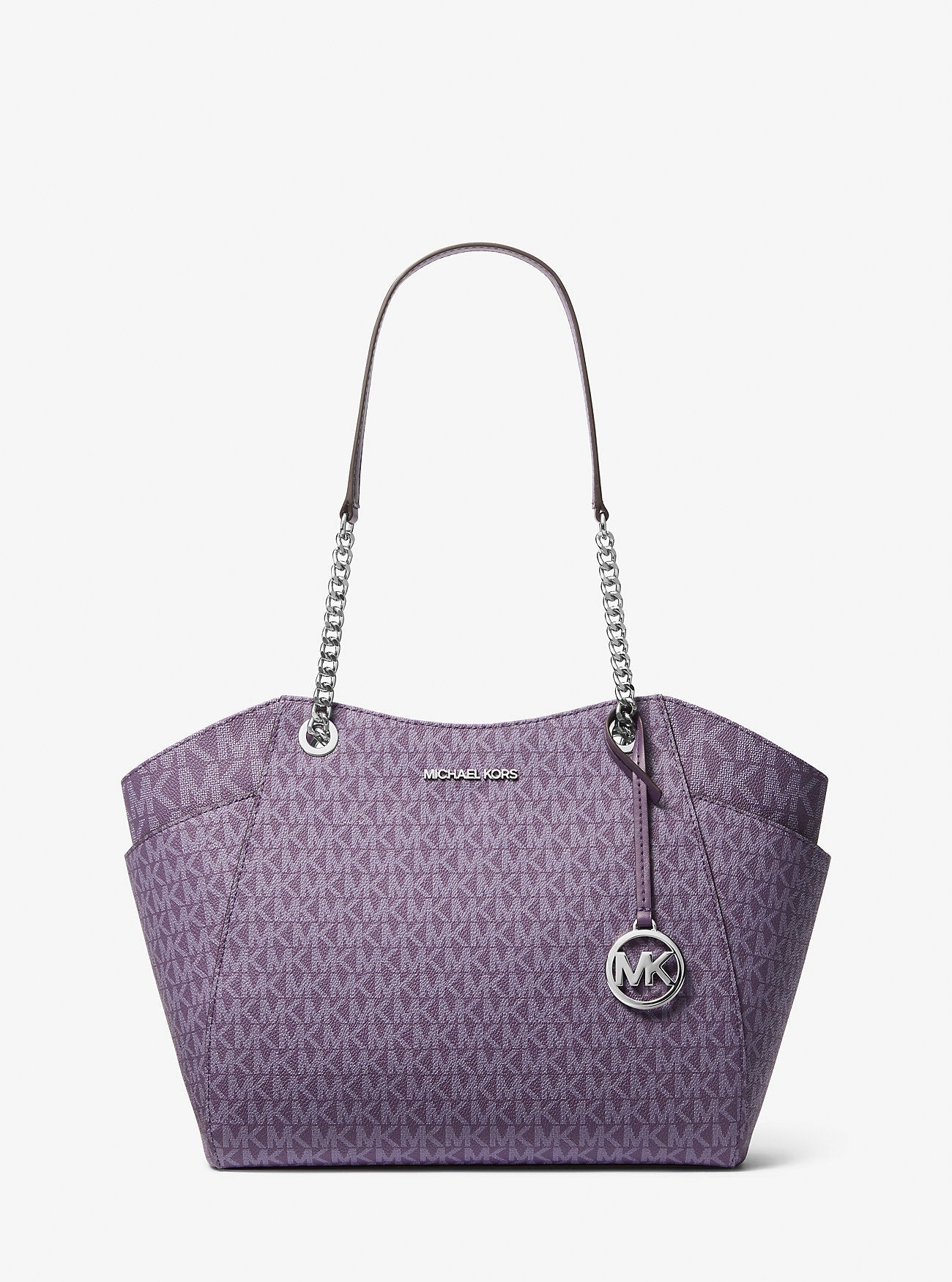 Jet Set Large Signature Logo Shoulder Bag Purple Purple