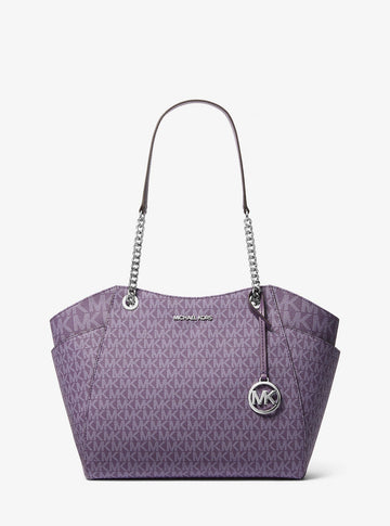 Jet Set Large Signature Logo Shoulder Bag Purple Purple