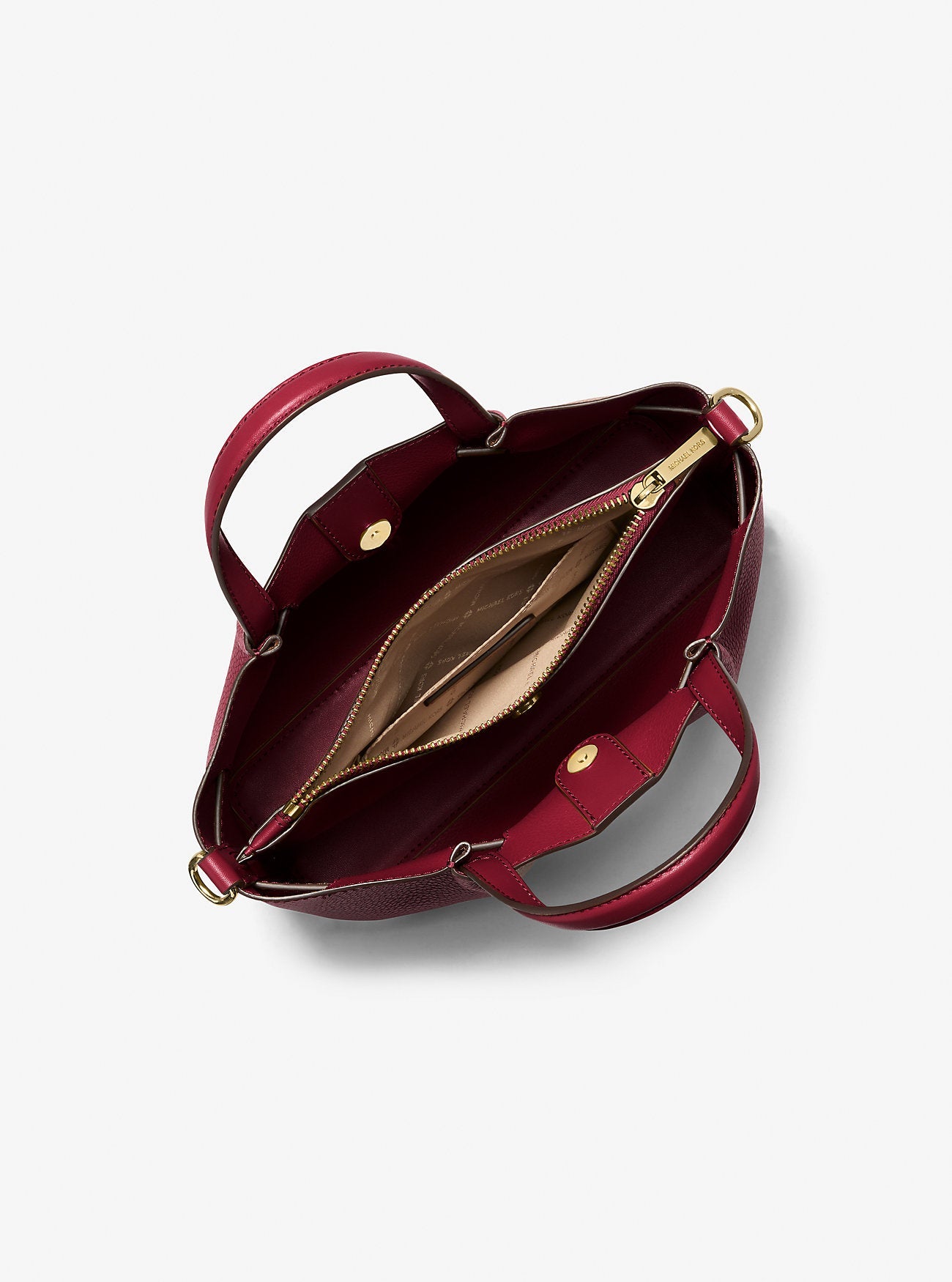 Carson Small Pebbled Leather Satchel Cherry Cherry