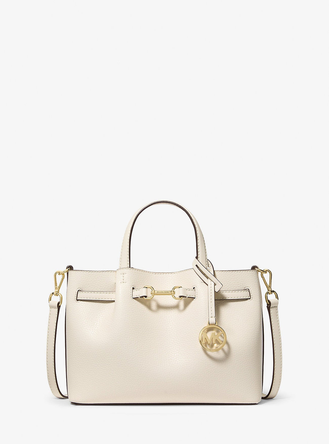 Carson Small Pebbled Leather Satchel Lt Cream Lt Cream