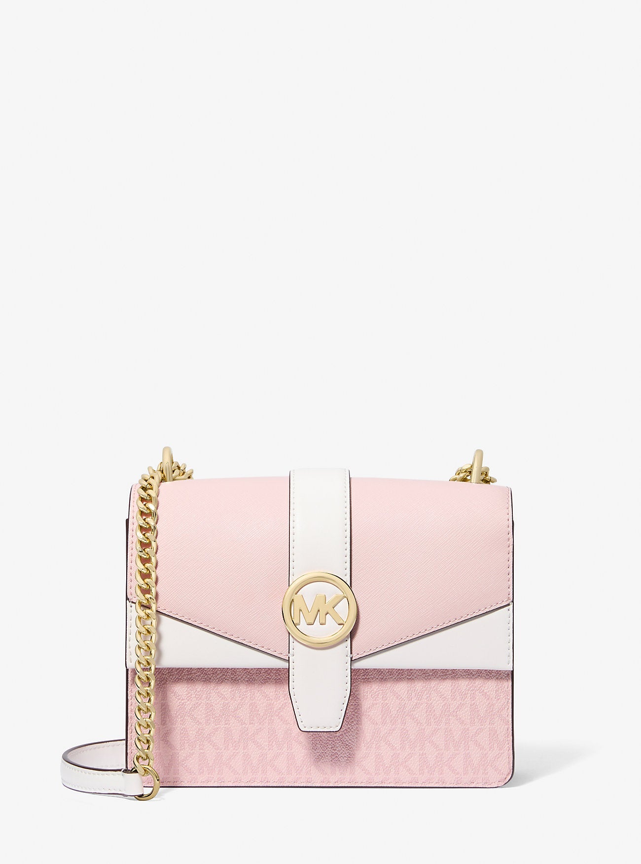 Greenwich Small Color-Block Signature Logo Crossbody Bag Pwd Blsh Mlt Pwd Blsh Mlt