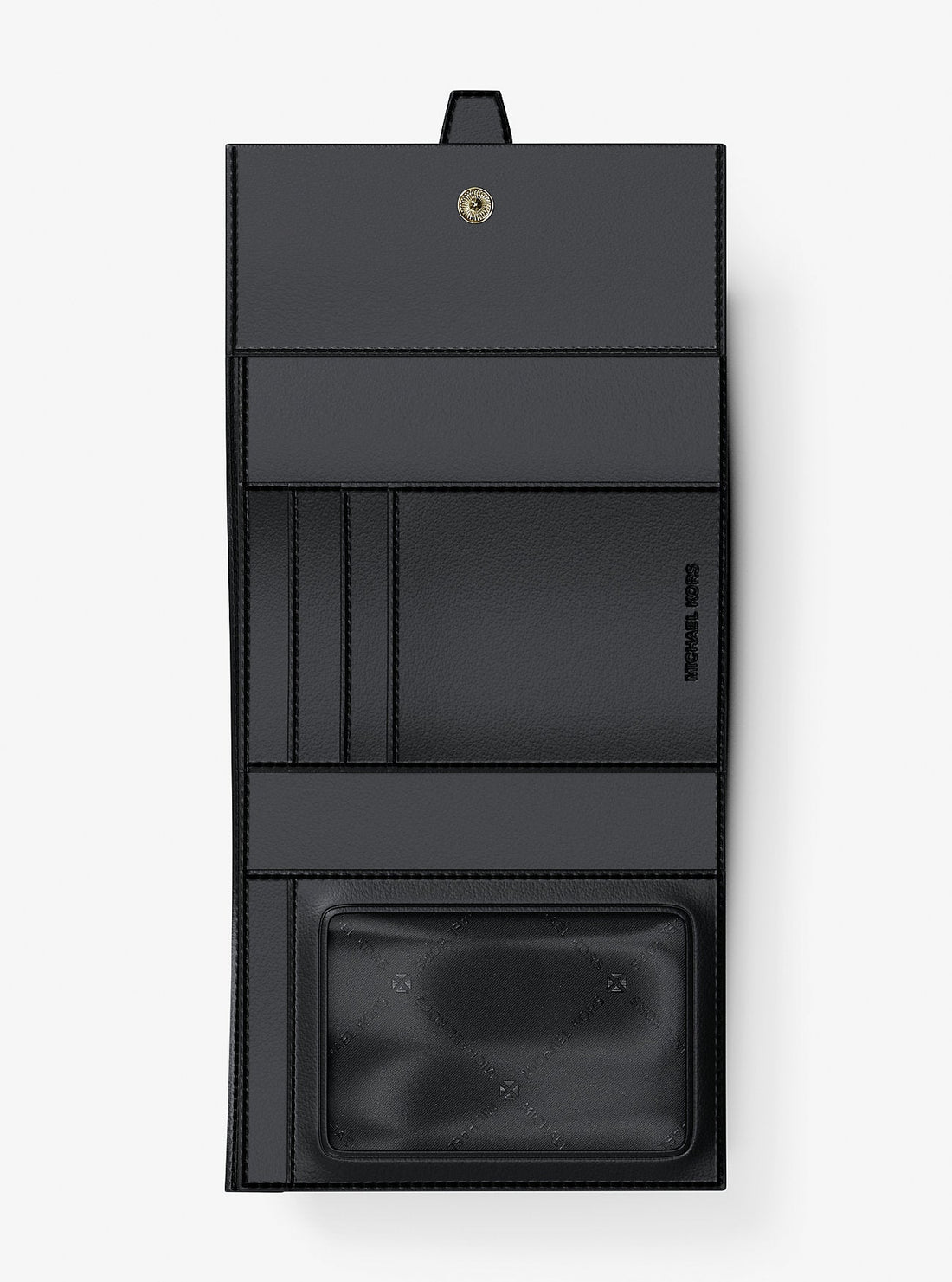 Greenwich Medium Saffiano Leather Trifold Wallet Black Black