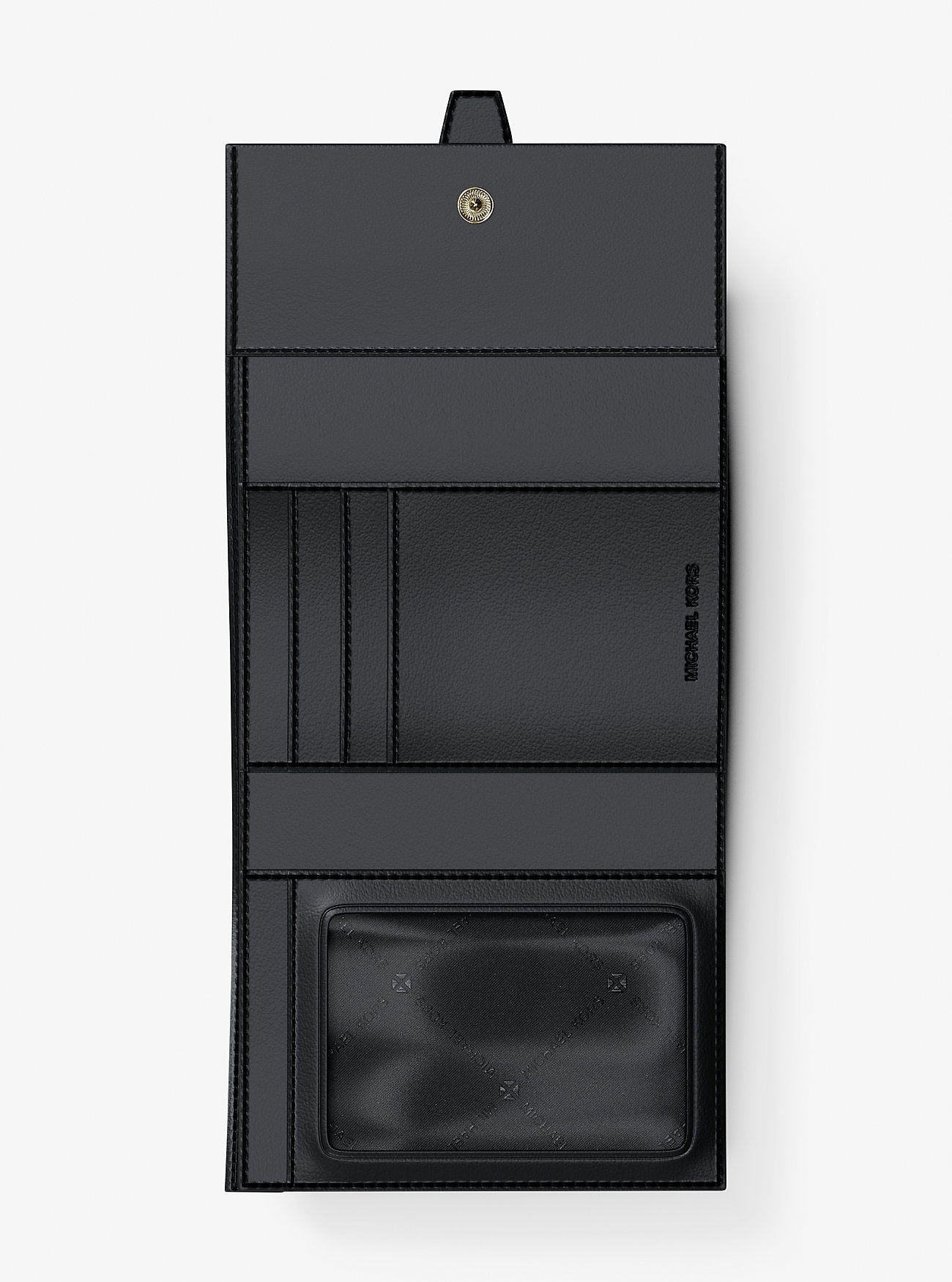 Greenwich Medium Saffiano Leather Trifold Wallet Black Black