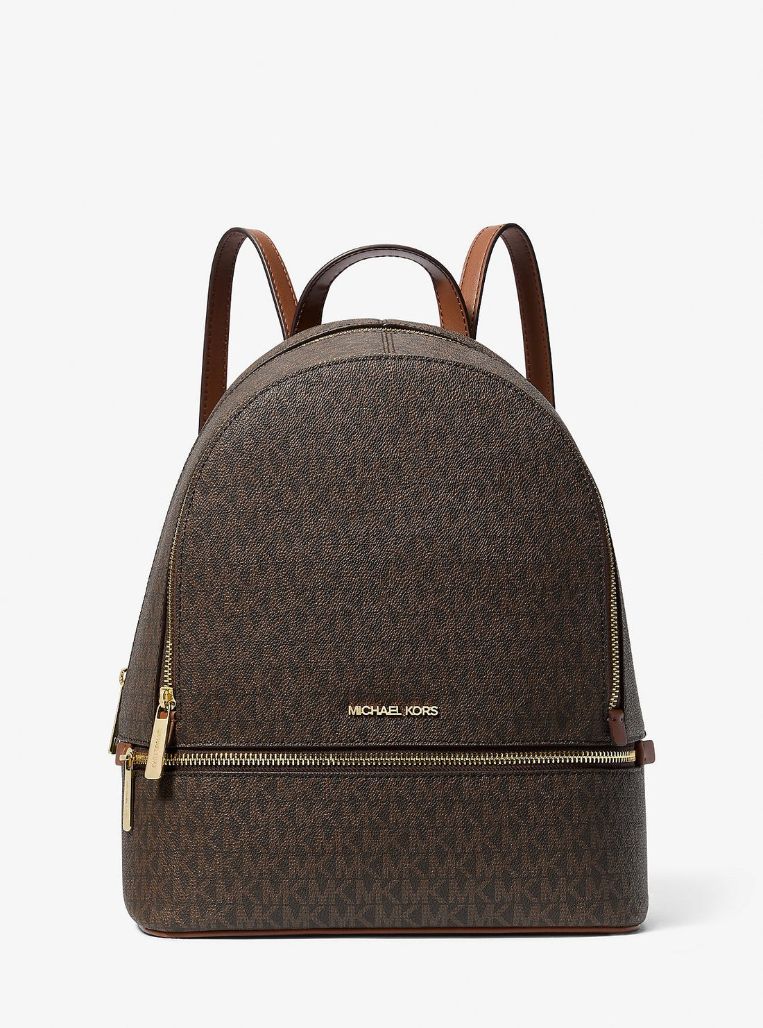 Rhea Medium Signature Logo Backpack Brown Brown