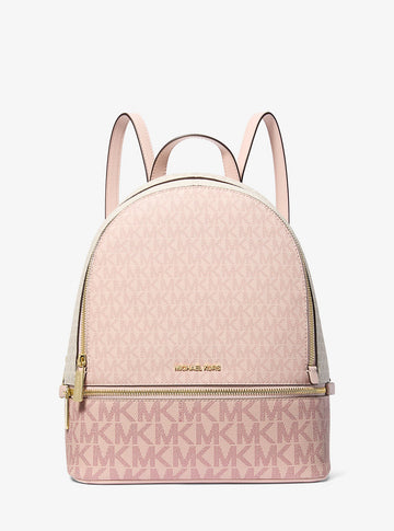 Rhea Medium Color-Block Signature Logo Backpack Pwd Blsh Mlt Pwd Blsh Mlt