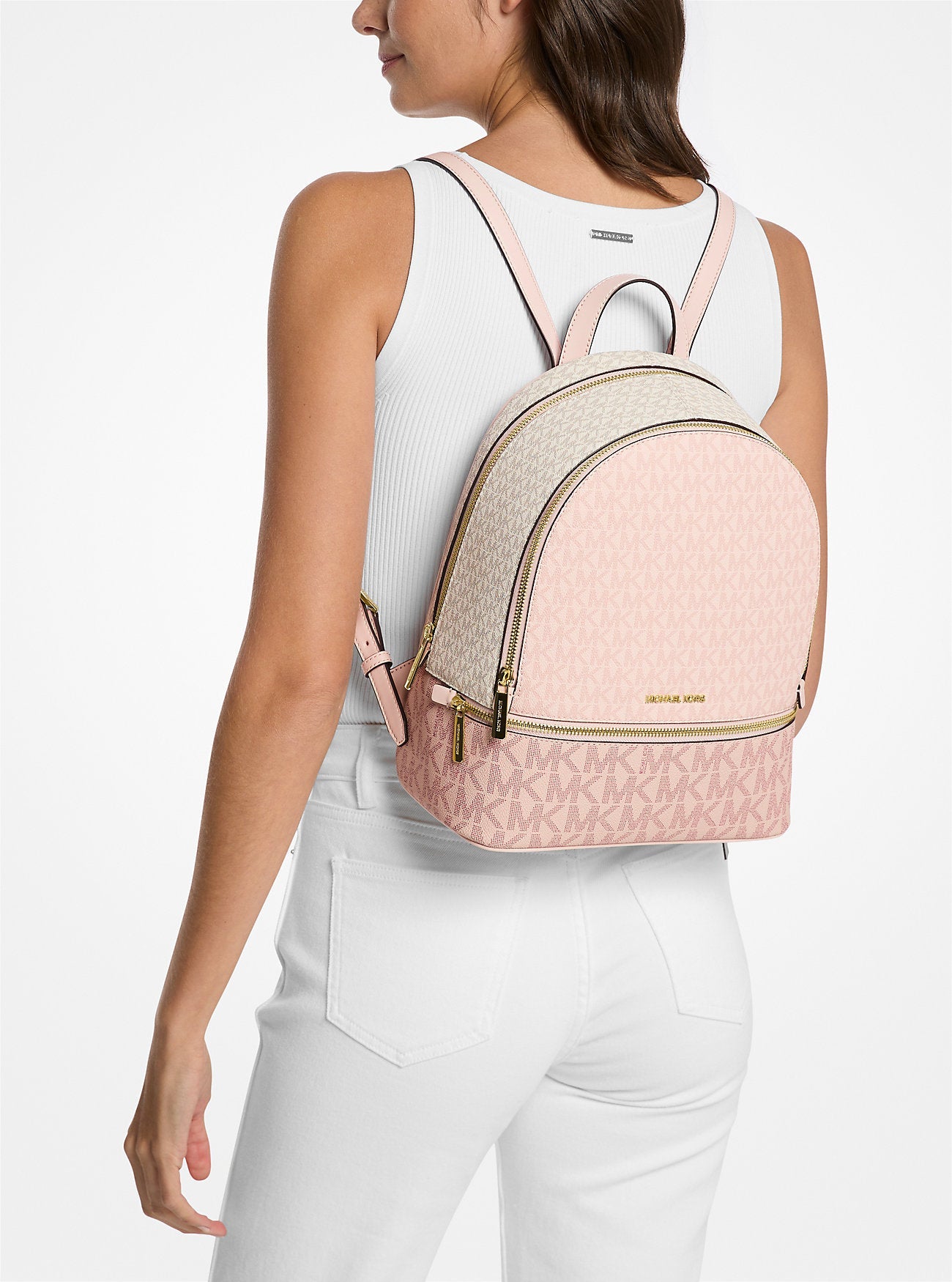 Rhea Medium Color-Block Signature Logo Backpack Pwd Blsh Mlt Pwd Blsh Mlt