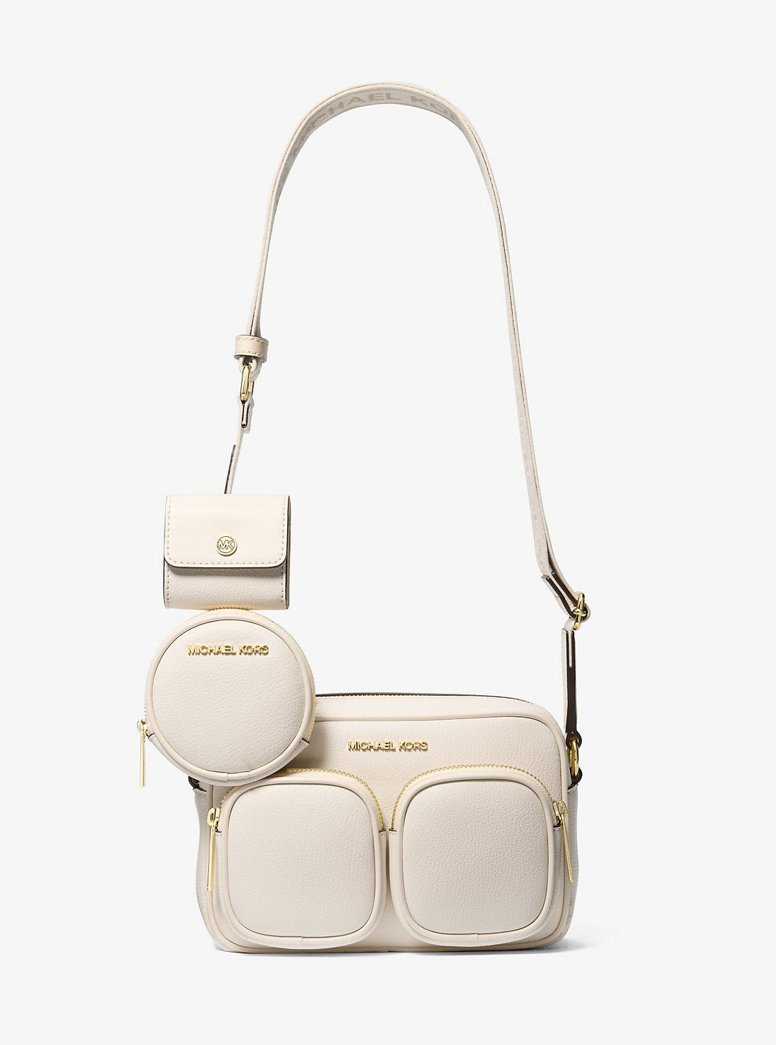 Jet Set Travel Medium Leather Messenger Bag Lt Cream Lt Cream
