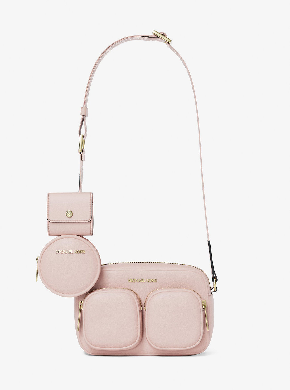 Jet Set Travel Medium Leather Messenger Bag Powder Blush Powder Blush