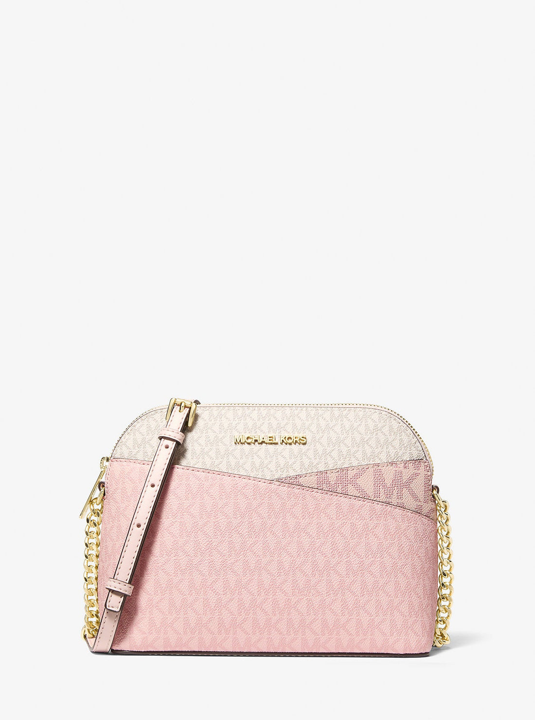 Jet Set Travel Medium Color-Block Signature Logo Crossbody Bag Pwd Blsh Mlt Pwd Blsh Mlt