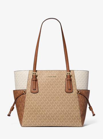 Voyager Large Color-Block Signature Logo Tote Bag Camel Mlt Camel Mlt
