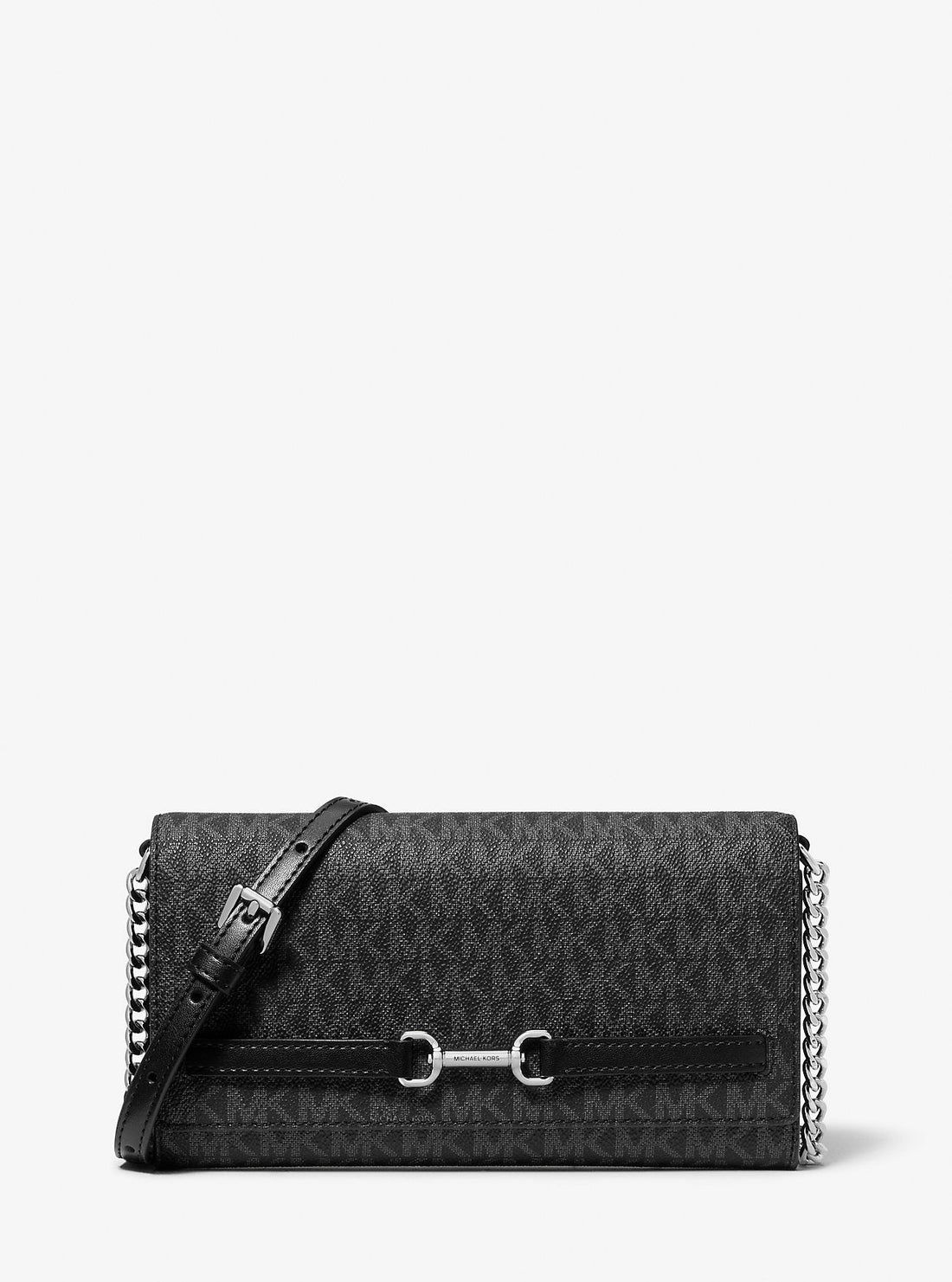 Carson Large Signature Logo Convertible Crossbody Bag Black Black