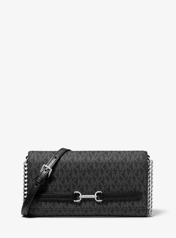 Carson Large Signature Logo Convertible Crossbody Bag Black Black