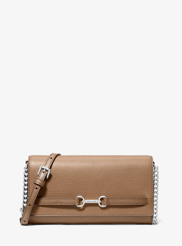 Carson Large Pebbled Leather Convertible Crossbody Bag Driftwood Driftwood