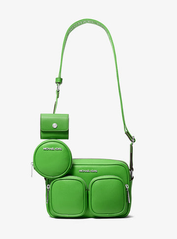 Jet Set Leather Medium Crossbody Bag with Case for Apple Airpods Pro® Jungle Jungle