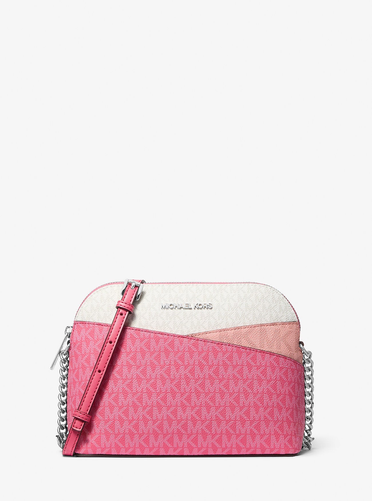 Jet Set Travel Color-Block Signature Logo Crossbody Bag Hibiscus Hibiscus