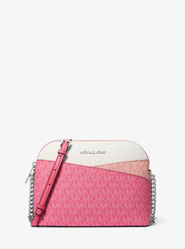 Jet Set Travel Color-Block Signature Logo Crossbody Bag Hibiscus Hibiscus