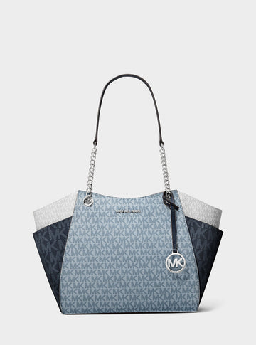 Jet Set Large Color-Block Signature Logo Shoulder Bag Admirl Multi Admirl Multi