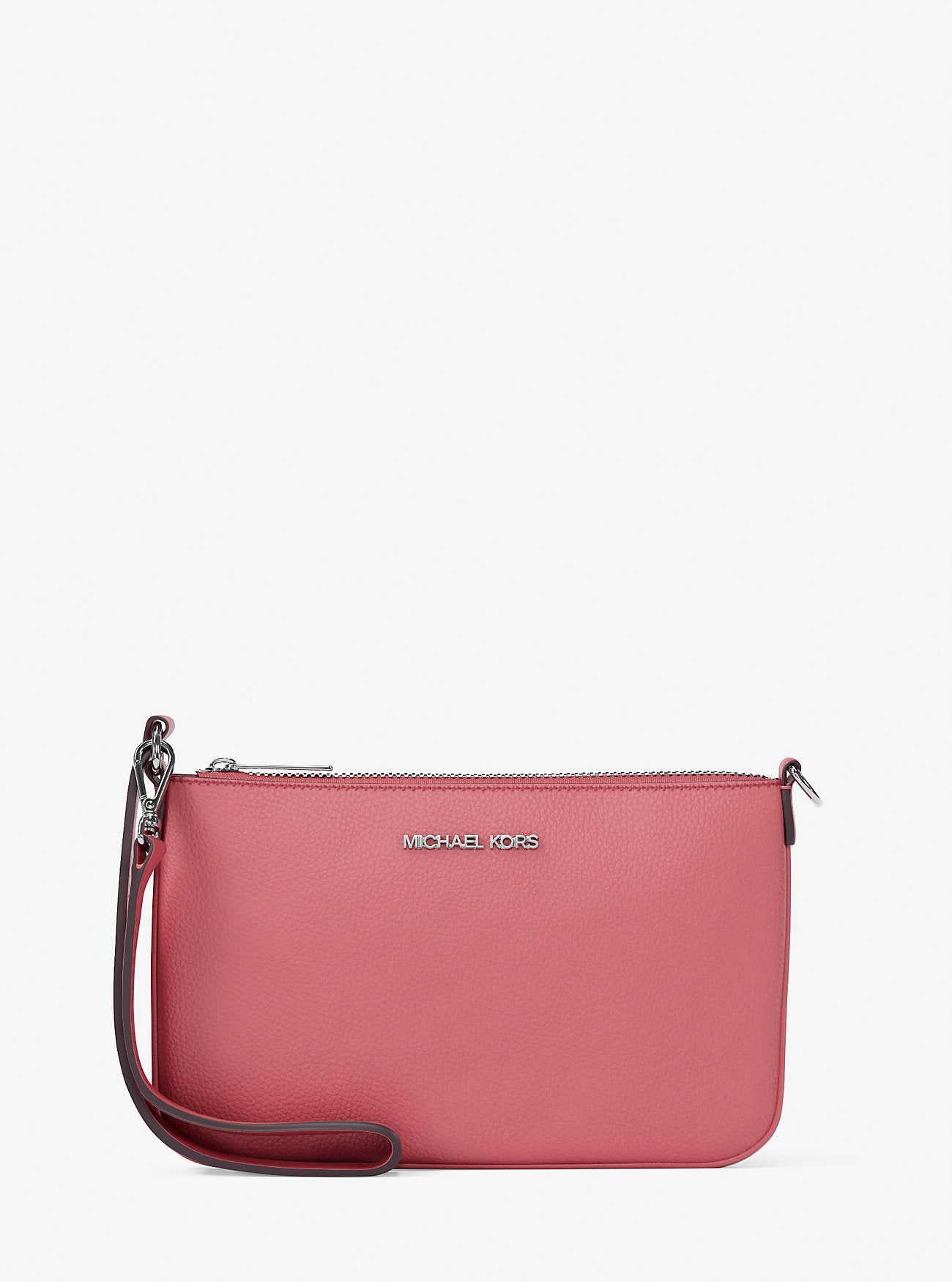 Jet Set Small Pebbled Leather Convertible Wristlet Hibiscus Hibiscus