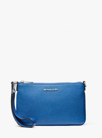 Jet Set Small Pebbled Leather Convertible Wristlet Galaxy Blue Galaxy Blue