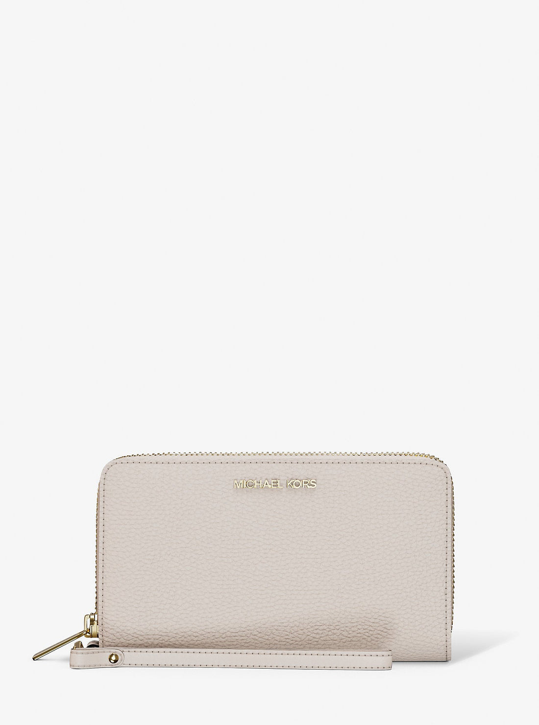 Large Pebbled Leather Smartphone Wristlet Lt Cream Lt Cream