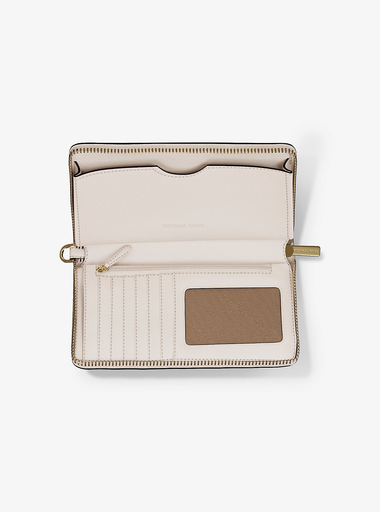 Large Pebbled Leather Smartphone Wristlet Lt Cream Lt Cream