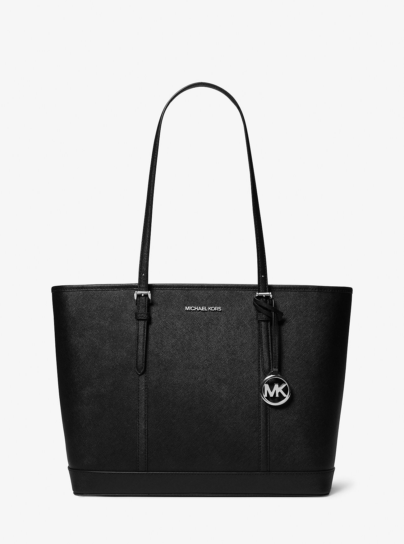 Jet Set Travel Large Saffiano Leather Tote Bag Black Black
