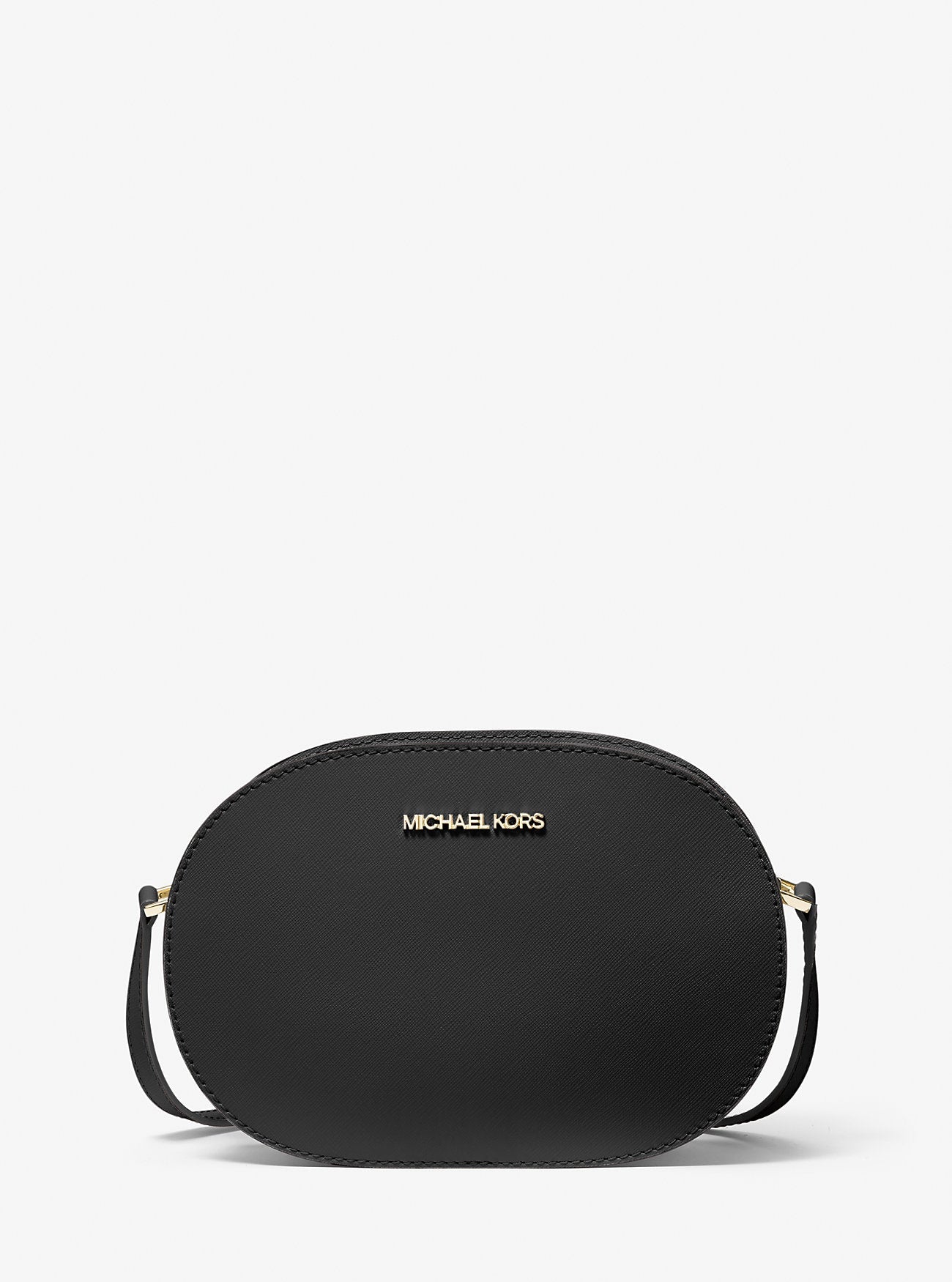 Jet Set Travel Medium Saffiano Leather Crossbody Bag Black Black