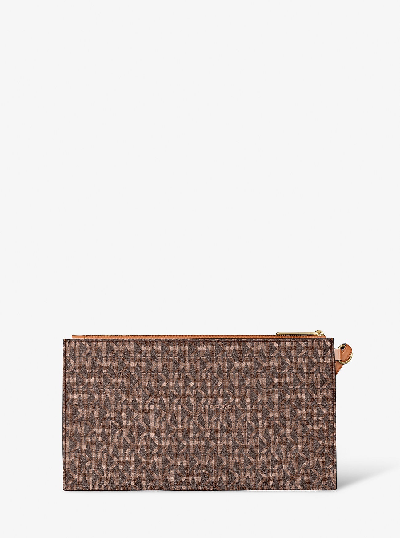 Jet Set Large Signature Logo Wristlet Brown Brown